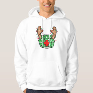 Cute Christmas Nurse Green Sparkle Hoodie