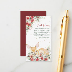 Cute Christmas Oh Deer Baby Shower Books for Baby Enclosure Card