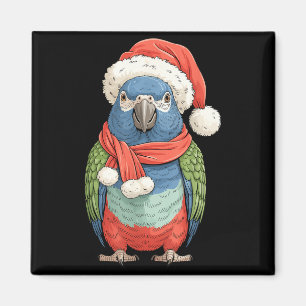 Cute Christmas Onus Parrot Santa Bird Lovers Magnet