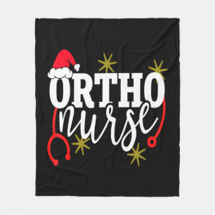 Cute Christmas Orhto Nurse Santa Hat Holiday Rn Fleece Blanket