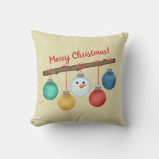 Cute Christmas ornaments add your text Cushion