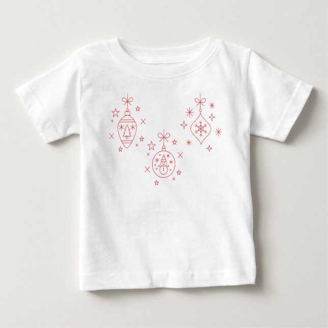Cute Christmas Ornaments Baby Fine Jersey T-Shirt (Front)
