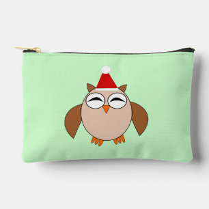Cute Christmas Owl Accessory Pouch