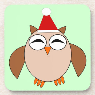 Cute Christmas Owl Coaster