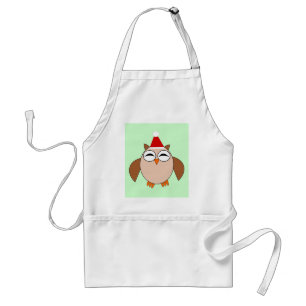 Cute Christmas Owl Cooking Apron