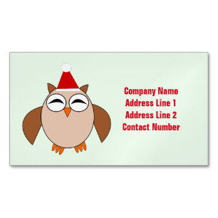 Cute Christmas Owl Custom Business Cards
