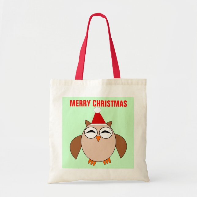 Cute Christmas Owl Customisable Bag (Front)