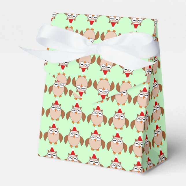 Cute Christmas Owl Favour Box (Front Side)