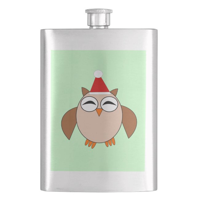 Cute Christmas Owl Flasks (Front)