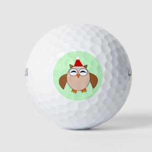 Cute Christmas Owl Golf Ball