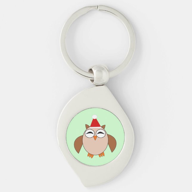 Cute Christmas Owl Keychain (Front)