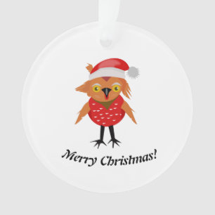 Cute Christmas Owl Ornament