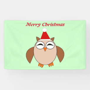 Cute Christmas Owl Personalised Banner