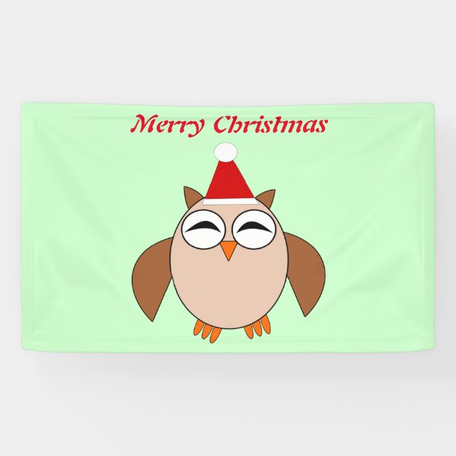 Cute Christmas Owl Personalised Banner (Horizontal)