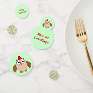 Cute Christmas Owl Personalised Confetti