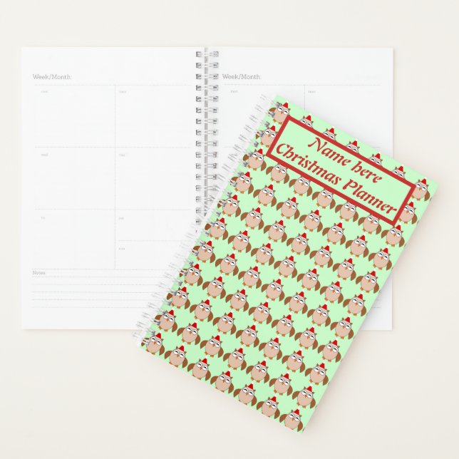 Cute Christmas Owl Personalised Planner (Display)