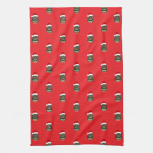 Cute Christmas Owl Plaid Cosy Festive Holiday Tea Towel