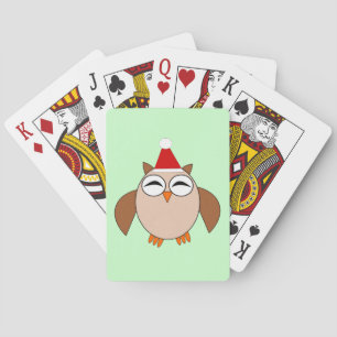 Cute Christmas Owl Playing cards