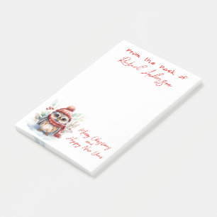 Cute Christmas Owl Post-it Notes