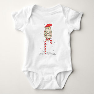 Cute Christmas Owl T-Shirt Baby Bodysuit