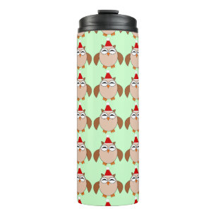 Cute Christmas Owl Thermal Tumbler