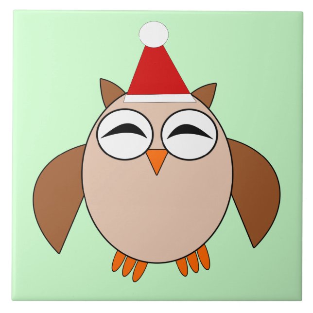 Cute Christmas Owl Tile (Front)