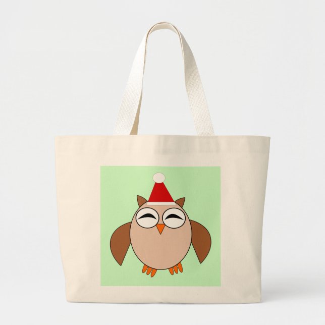Cute Christmas Owl Tote Bag (Front)