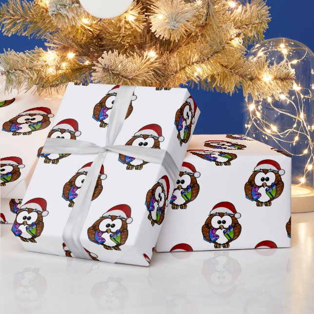 Cute Christmas Owl Wrapping Paper (Holidays)
