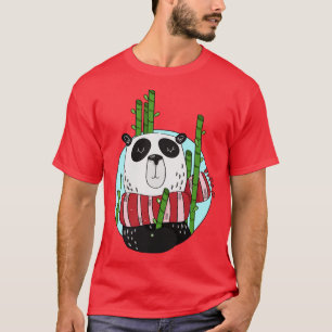 Cute Christmas Panda Bear Illustration Panda in Ba T-Shirt