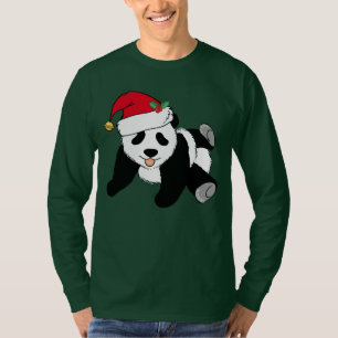 Cute Christmas Panda Bear Santa Long Sleeve T-Shirt