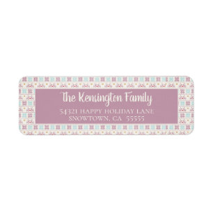 Cute Christmas Pastel Sweater Pattern Return Address Label