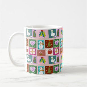Cute Christmas Patchwork Pattern Coffee Mug