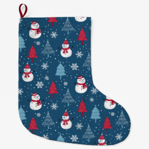 Cute Christmas Pattern Large Christmas Stocking