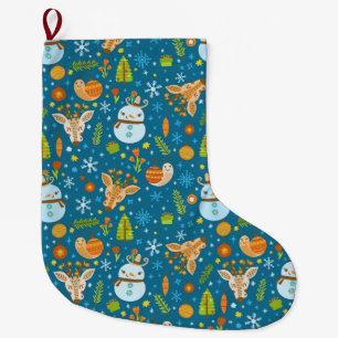 Cute Christmas Pattern Large Christmas Stocking