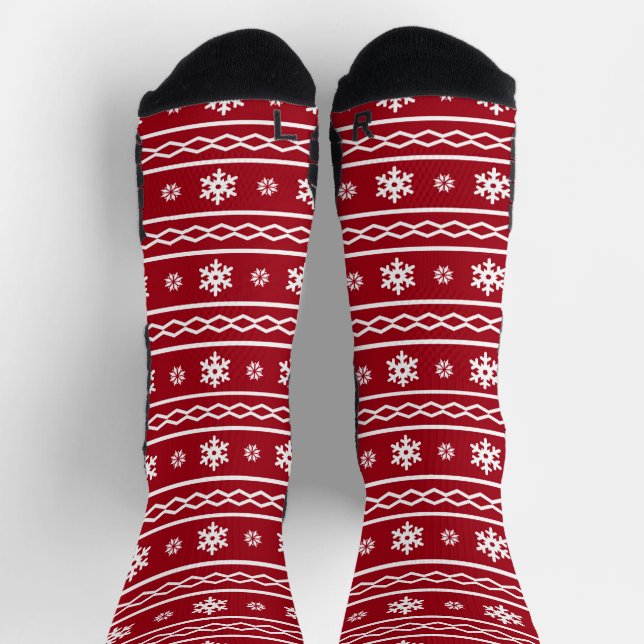 Cute Christmas Pattern Red Socks (Top)