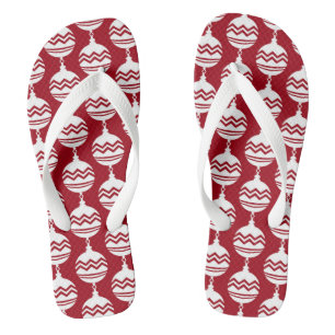Cute Christmas Pattern Red Thongs