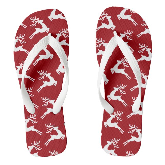 Cute Christmas Pattern Red Thongs (Footbed)