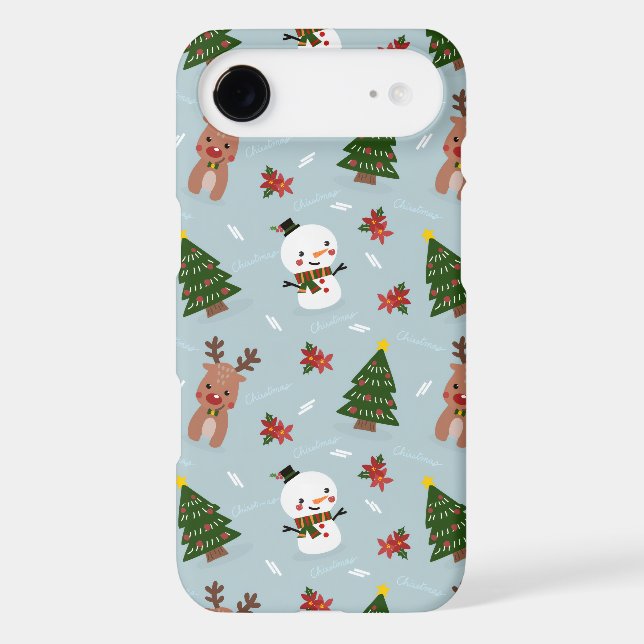 Cute Christmas Pattern | Snowman, Reindeer & Tree  (Back)