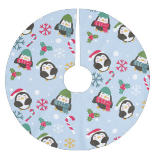 Cute Christmas Penguin Brushed Polyester Tree Skirt