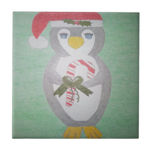 Cute Christmas Penguin Ceramic Tile