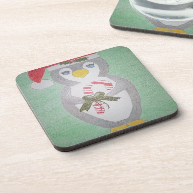 Cute Christmas Penguin Coaster (Left Side)