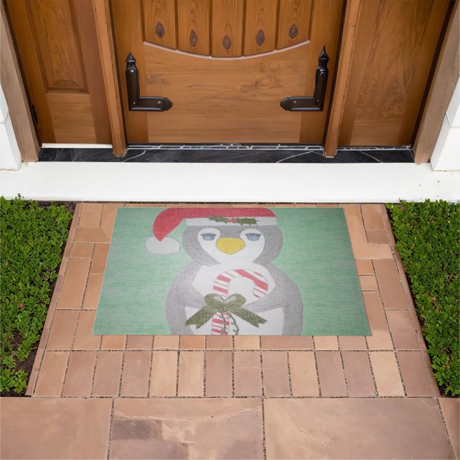 Cute Christmas Penguin Doormat (Outdoor)