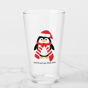 Cute Christmas Penguin Glass
