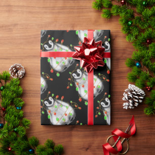 Cute Christmas Penguin holiday cheer twinkle light Wrapping Paper