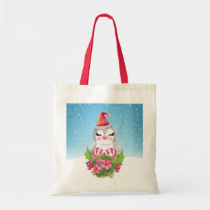 Cute Christmas Penguin in Santa Hat Tote Bag