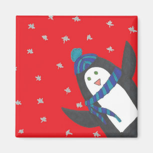 Cute Christmas Penguin Magnet