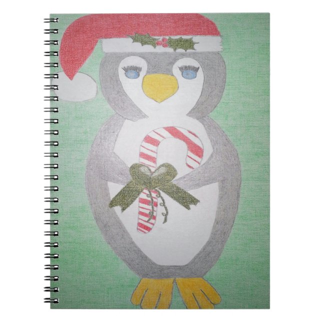 Cute Christmas Penguin Notebook (Front)