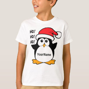 Cute Christmas Penguin Personalise T-Shirt