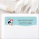 Cute Christmas Penguin Return Address Label<br><div class="desc">Artwork by Sanqunetti Design</div>