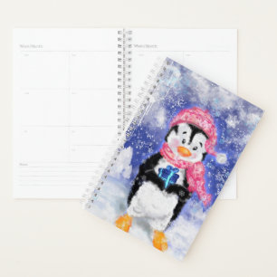 Cute Christmas Penguin with Gift Planner